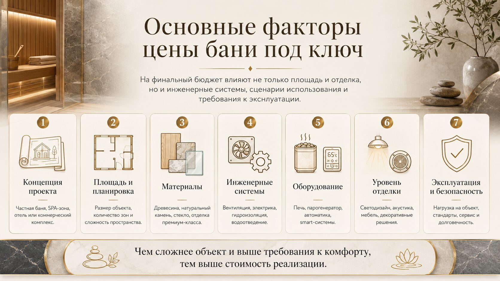 Основные факторы цены бани под ключ