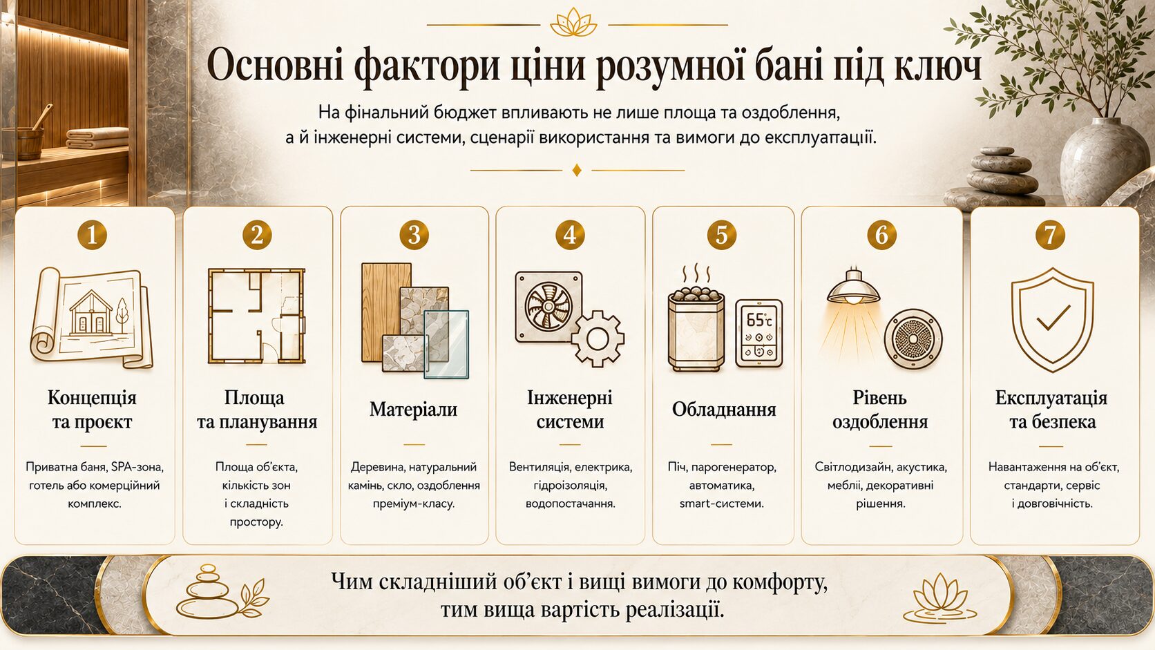 Основні чинники, що впливають на вартість лазні під ключ